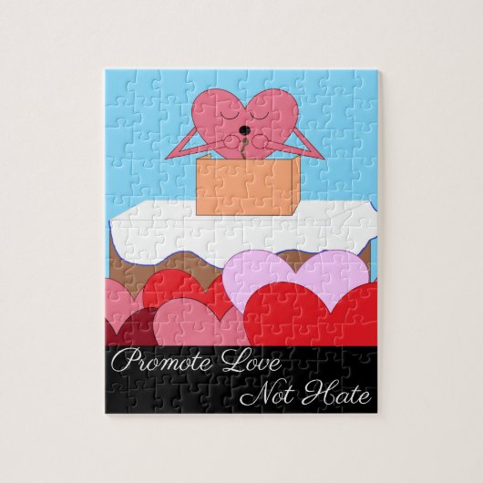 Heart Giving A Speech Over Liefde: Legpuzzel (Verticaal)