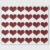 Heart Glittery Red Glitter Sparkle Pattern Weddens Cadeaupapier (Vlak)