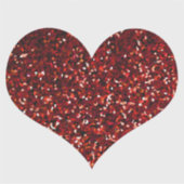 Heart Glittery Red Glitter Sparkly Pattern Weddens Sticker (Voorkant)