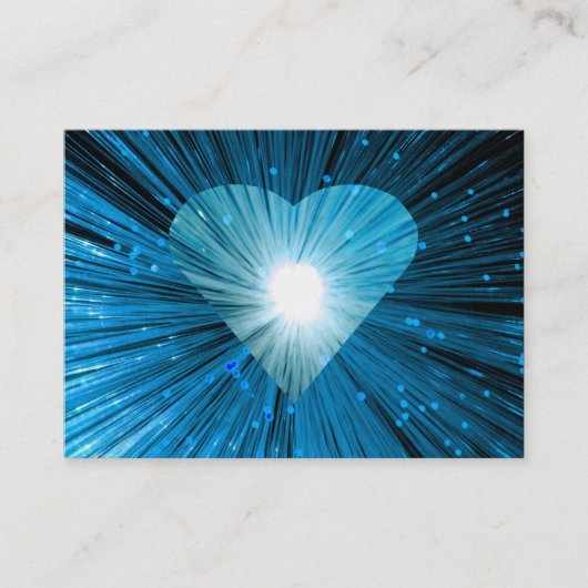 Heart Glow Blue carte de visite noir chubby (Devant)