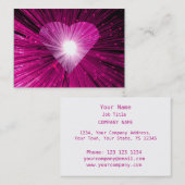 Heart Glow rose carte de visite blanc chubby (Devant / Derrière)