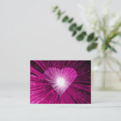 Heart Glow rose carte de visite blanc chubby (Debout devant)