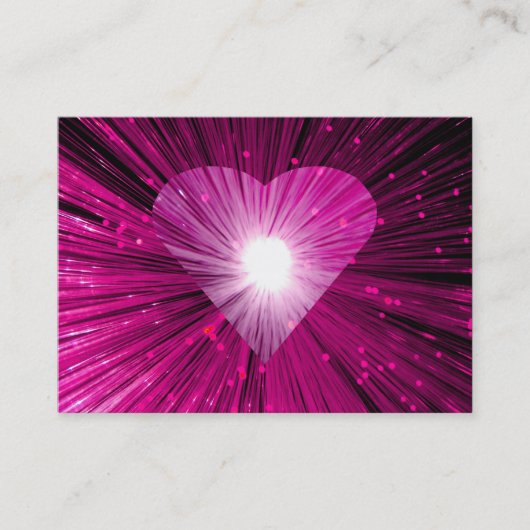 Heart Glow rose carte de visite blanc chubby (Devant)