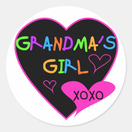 Heart Grandma's Girl T-shirts en Gifts Ronde Sticker (Voorkant)