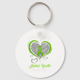 Heart Green Ribbon Geestelijke Gezondheid Bewustzi Sleutelhanger