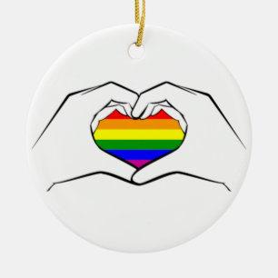 Heart Hands Love LBGTQ+ PRIDE Ornament