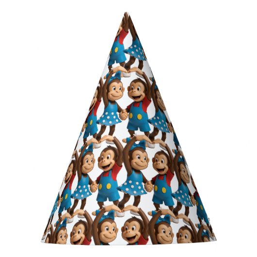 Heart Hands Monkeys - Sweet Mimo & Zina Feesthoedjes (Voorkant)