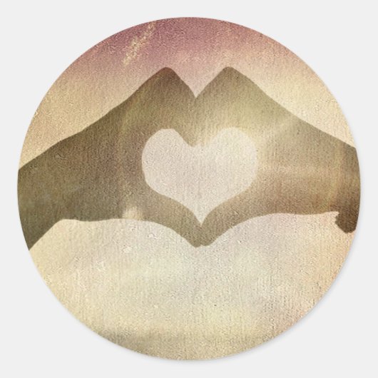 Heart Hands Ronde Sticker (Voorkant)