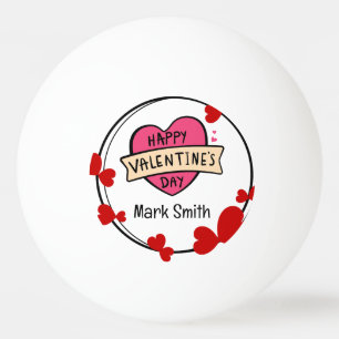 Heart Happy valentijn; s Day voor de speler liefhe Pingpongballen