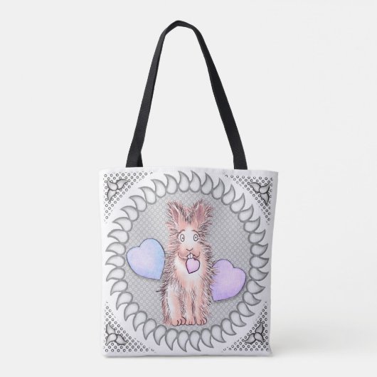 Heart Harey Rabbit canvas tas (Achterkant)