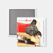 Heart Head-tilt Magnet (Square) Magneet (Voorkant / Achterkant)