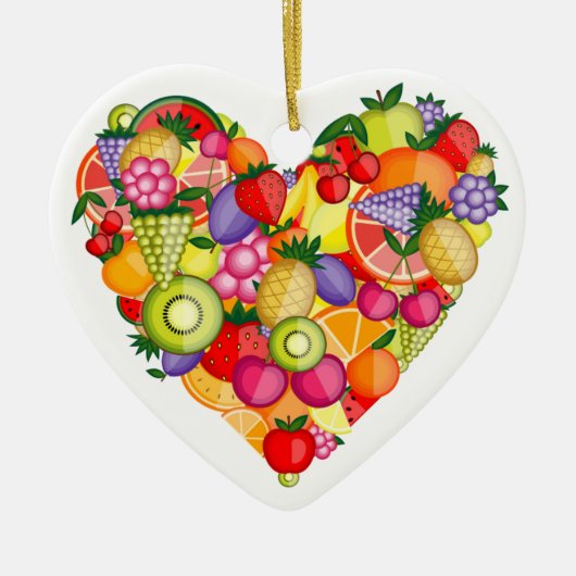Heart - Healthy Fruit - SRF Keramisch Ornament (Voorkant)