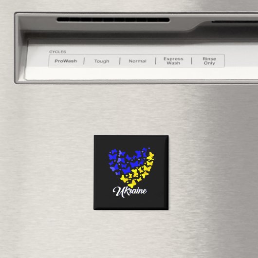 Heart Heart Ukraine Shirt Butterfly I Stand With U Magneet (Insitu (Vaatwasser))