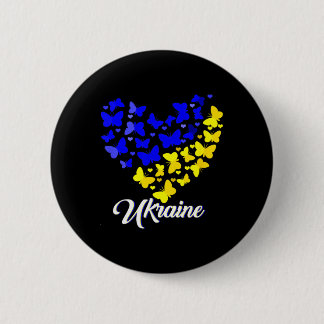 Heart Heart Ukraine Shirt Butterfly I Stand With U Ronde Button 5,7 Cm