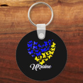 Heart Heart Ukraine Shirt Butterfly I Stand With U Sleutelhanger (Voorkant)