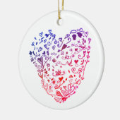 Heart Hearts Drawing Circle Ornament (Links)