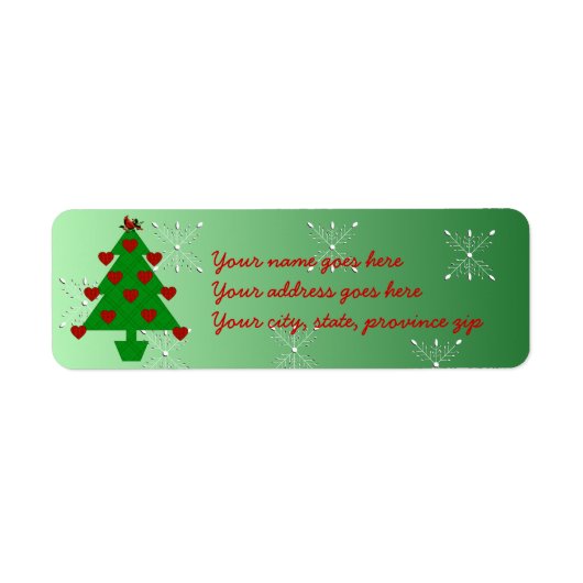 Heart Holiday Tree Etiket (Voorkant)