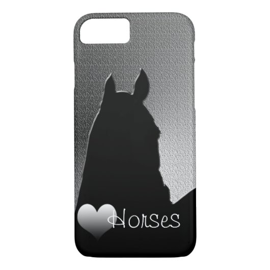 Heart Horses I (coeur d'argent) iPhone 7 Coque (Dos)