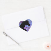Heart Horses II (paarse/blauw) Hart Sticker (Envelop)