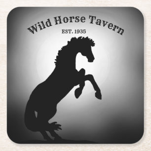 Heart Horses V Hazy Moon Vierkante Kartonnen Onderzetter