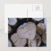 Heart-hout Briefkaart (Voorkant / Achterkant)
