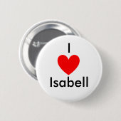 Heart, I, Isabell Ronde Button 5,7 Cm (Voorkant /achterkant)
