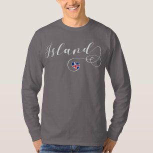 Heart IJsland Tee Shirt, Ísland T-shirt