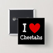 Heart, ik, Cheetahs Vierkante Button 5,1 Cm (Voorkant /achterkant)