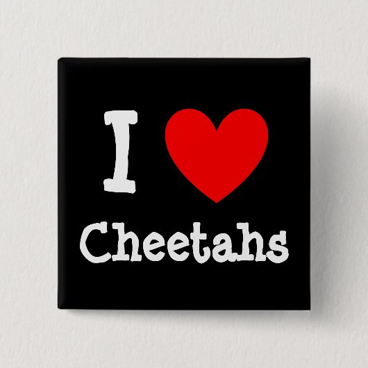 Heart, ik, Cheetahs Vierkante Button 5,1 Cm (Voorkant)