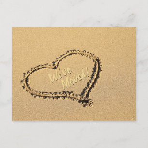 Heart in Beach Sand Nouveau Faire-part d'adresse