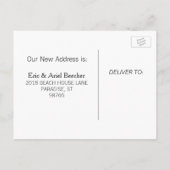 Heart in Beach Sand Nouveau Faire-part d'adresse (Dos)