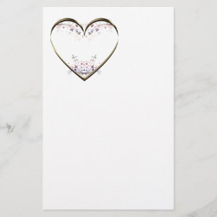 Heart in Flowers Custom Message Briefpapier