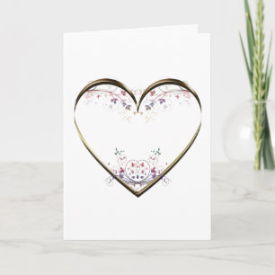 Heart in Flowers Custom Message Kaart