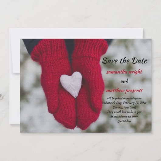 Heart in Hands Save the Date Aankondiging (Voorkant)