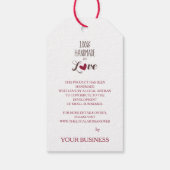 Heart in Red with 100% Handmade with Love Quote Cadeaulabel (Achterkant)