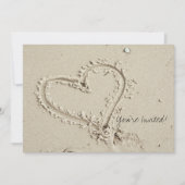 Heart in Sand Beach Invitation (Devant)