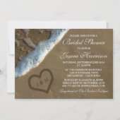 Heart In The Sand Beach Bridal Shower Invitations (Devant)