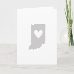 Heart Indiana Hoosier State Map Shaped Greeting Kaart