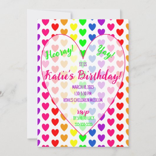 Heart Invitation Kaart (Voorkant)