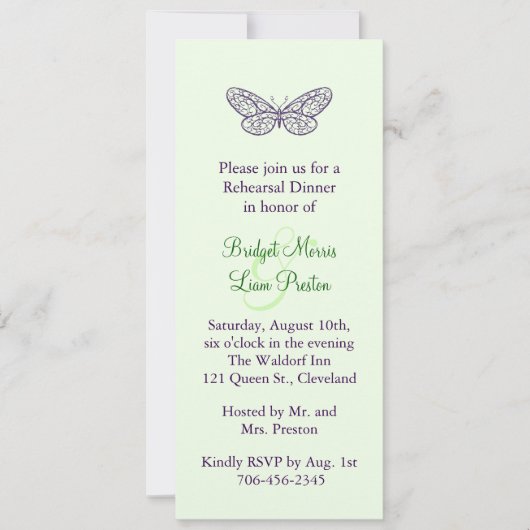 Heart is een Flutter Rehearsal Dinner Invite (groe Kaart (Voorkant)