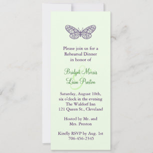 Heart is een Flutter Rehearsal Dinner Invite (groe Kaart