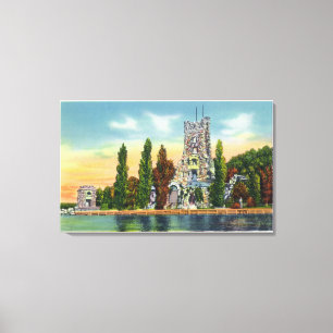 Heart Island Uitzicht of Alster Tower Canvas Afdruk