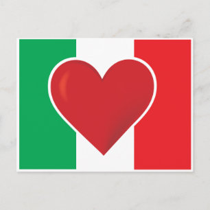 Heart Italy Flag Briefkaart