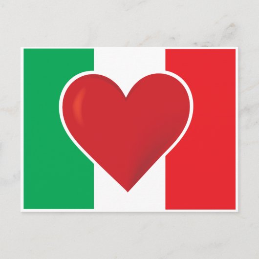 Heart Italy Flag Briefkaart (Voorkant)
