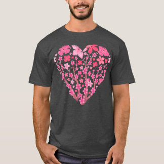 Heart Japans Sakura roze Cherry Bl T-shirt