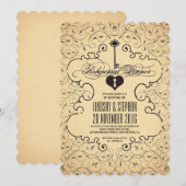 Heart Key  repetitie Dinner Invitation Kaart (Voorkant / Achterkant)