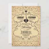 Heart Key Vintage Wedding Invitation (Devant)