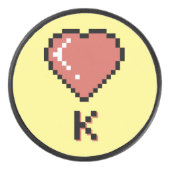 Heart King zwarte omtrek Hockey Puck (Voorkant)