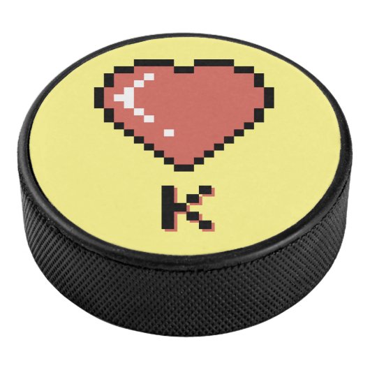 Heart King zwarte omtrek Hockey Puck (3/4)