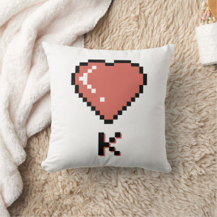 Heart King zwarte omtrek Kussen
